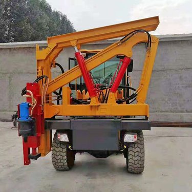 护栏打桩机公路多功能钻机打拔钻孔一体机器